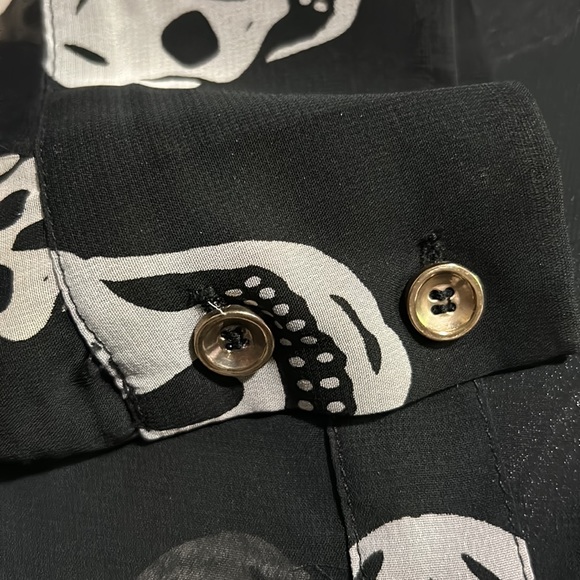 Y2K vintage Boutique Sheer Skull blouse - Picture 8 of 10